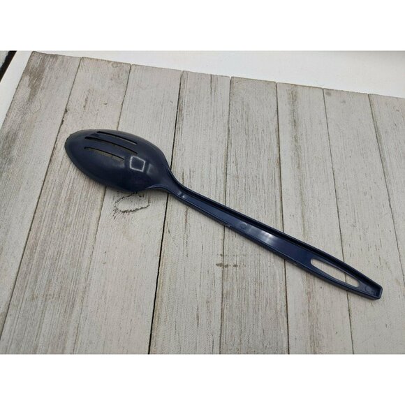 Navy Blue Nylon Plastic Slotted Spoon 11" - Picture 4 of 6